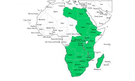 Grüne Zone für freien Handel: Zur Zeit des Empires war es ein Traum, nun soll es Realität werden: Freihandel von Kairo bis Kapstadt (Grafik: freemap.jp)